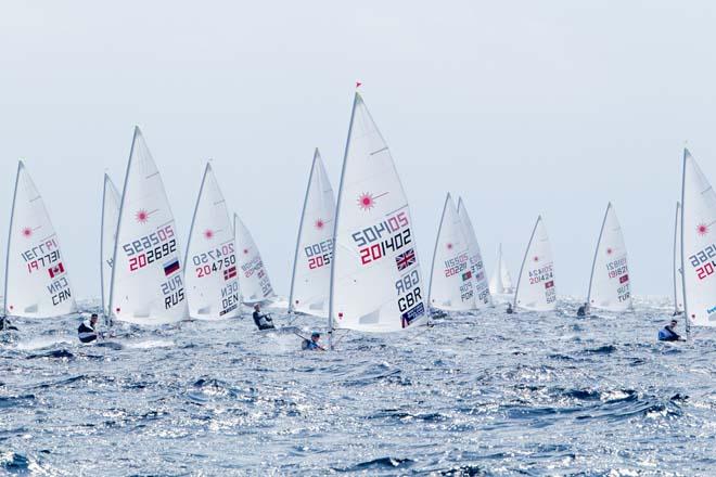 Laser, 2014 ISAF Sailing World Cup Hyeres, day 1 &copy; Thom Touw http://www.thomtouw.com